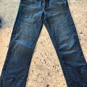 PAIGE Women's Dark Blue Straight-Leg Jeans